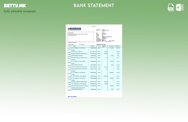 Шаблон за зборови во модерен стил на Индија HDFC извод од банка
